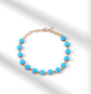 Blue beaded bracelet closeup Blue beaded bracelet closeup